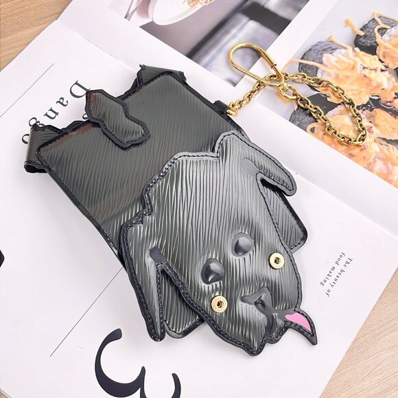 Louis Vuitton Calfskin Epi Catogram Dog Card Holder Gris - Picture 3 of 8